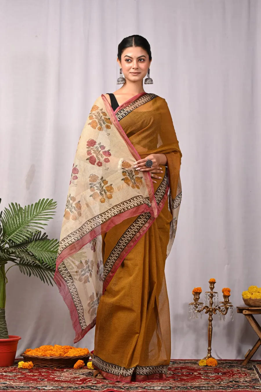 Traditional Bagru Print Kota Sarees